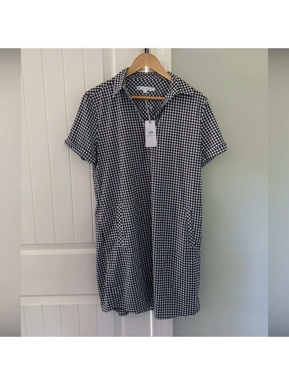 Southern Tide Kamryn Intercoastal Gingham Dress-size M-Navy-NWT Retail $148 - Picture 4 of 9